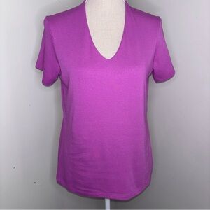 Orvis NWT purple V-neck pima cotton blend short sleeve tee shirt size Medium